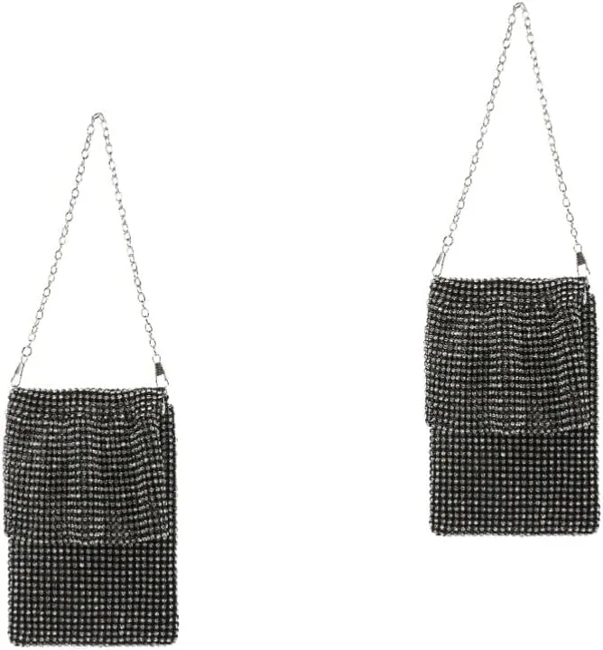 2pcs Rhinestone Evening Bag Women Clutch Shoulder Bag for Wedding Banquet