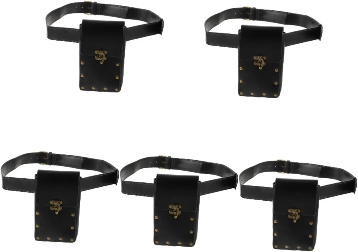 5pcs Elegant Travel Waist Bag Fashion Fanny Pack for Women Small Belt Pouch Vintage Belt Pouch