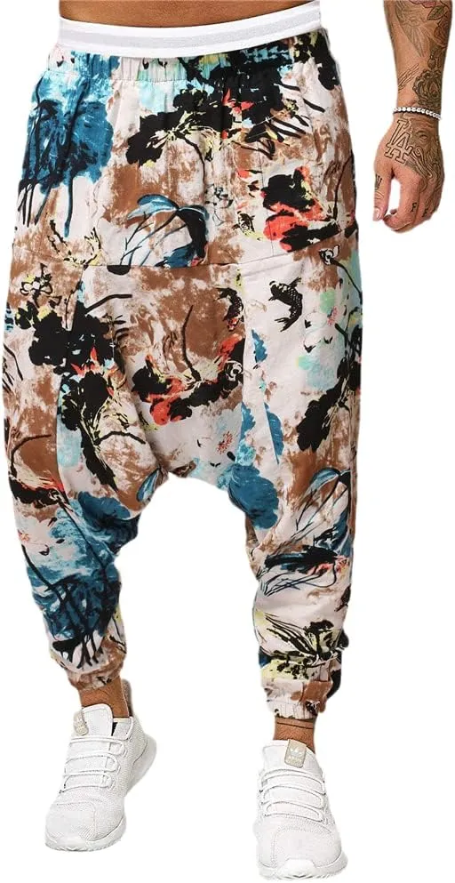 AAPAH Men Baggy Harem Pants Hip-hop Women Wide Leg Trousers Male Casual Long Pantalones Hombre