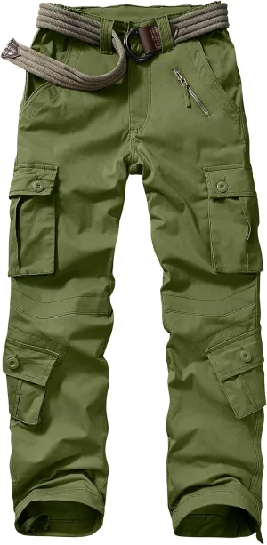 Alfiudad Womens Cargo Pants with Pockets, Women's Casual Military Army Hiking Combat Tactical Work Pants Trousers
