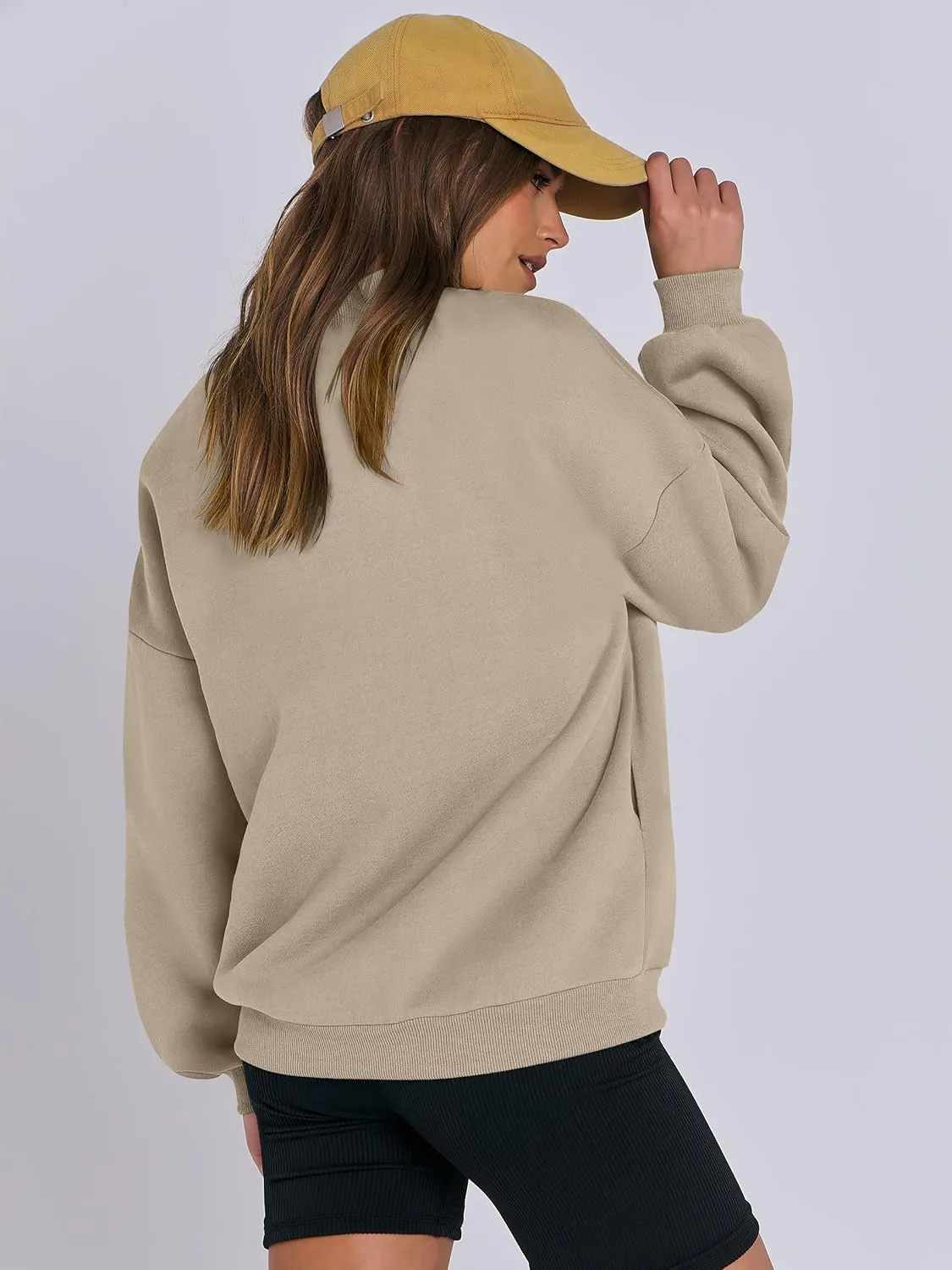 ANRABESS Women's Zip up Oversized Sweatshirts Fleece jacket Coat Long Sleeve Casual Hoodie 2025 Fall Teen Girl Top Clothes