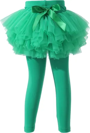 Ashken Baby Toddler Girls' Tutu Leggings Tulle Ruffle Skirted Pants Footless Tights (3 Months-5T)
