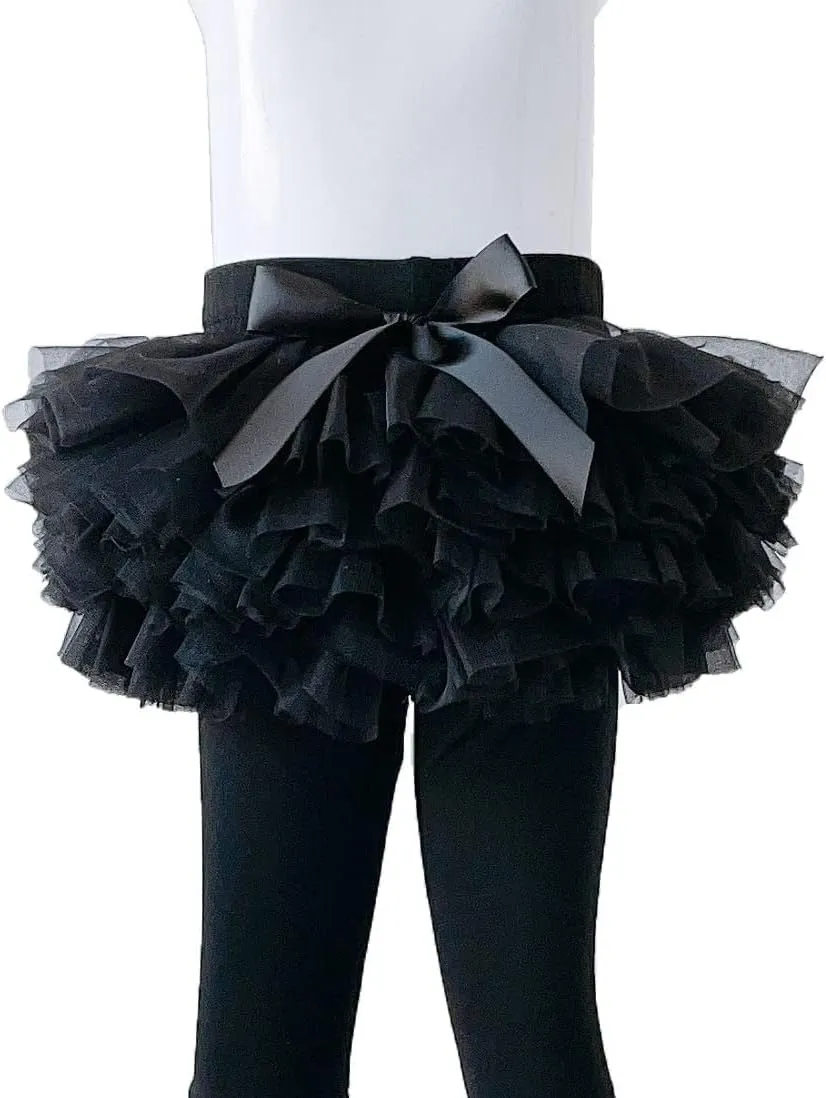 Ashken Baby Toddler Girls' Tutu Leggings Tulle Ruffle Skirted Pants Footless Tights (3 Months-5T)