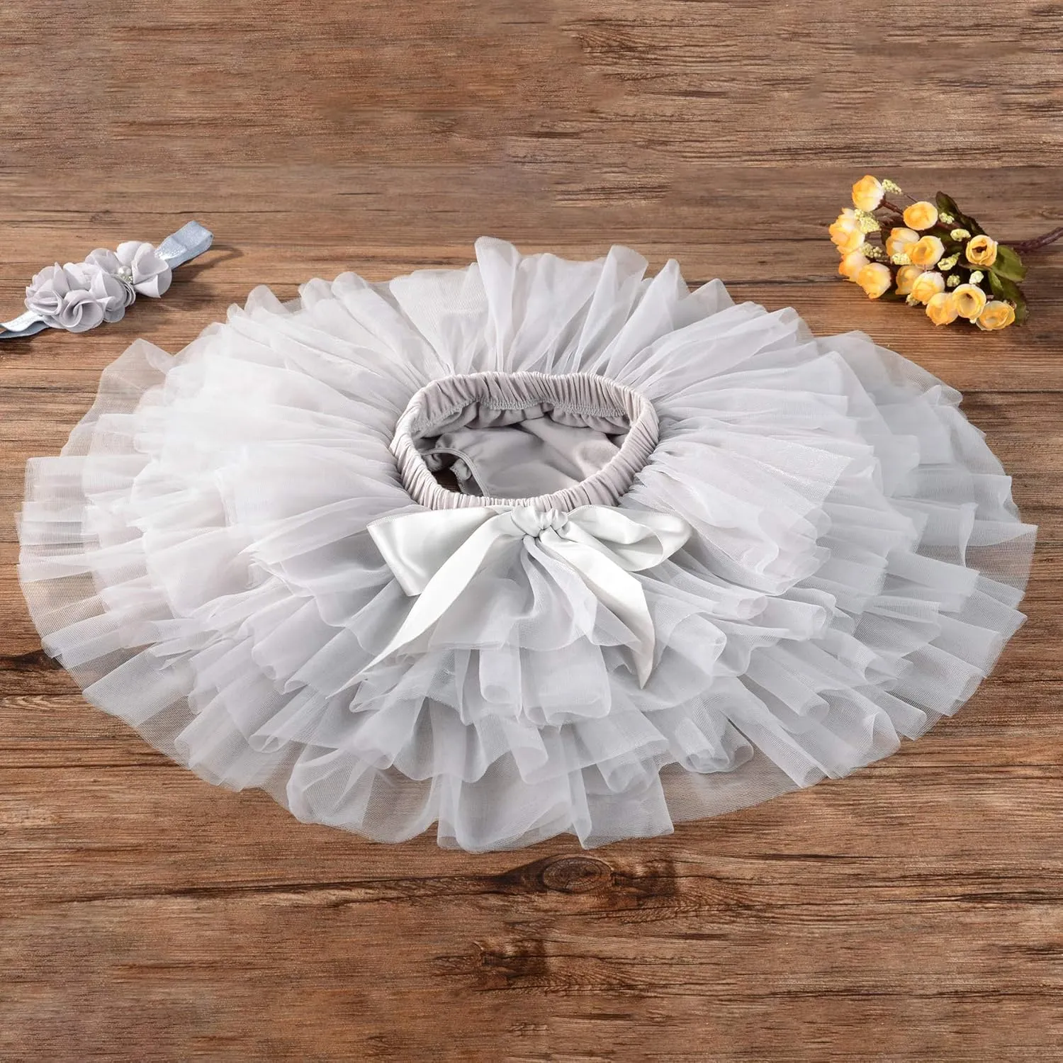 Baby Girls Tutu Skirt Headband Set Toddler Ruffle Tulle Diaper Covers 6-24 Month