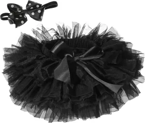 Baby Girls Tutu Skirt Headband Set Toddler Ruffle Tulle Diaper Covers 6-24 Month