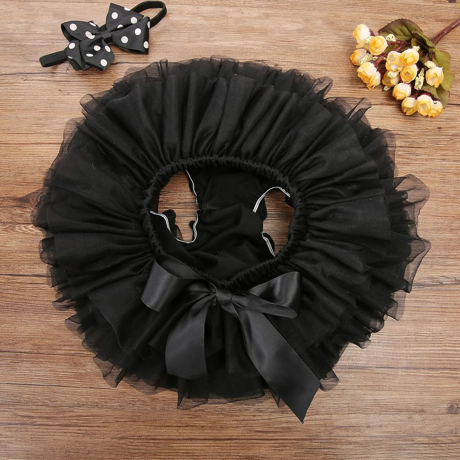 Baby Girls Tutu Skirt Headband Set Toddler Ruffle Tulle Diaper Covers 6-24 Month
