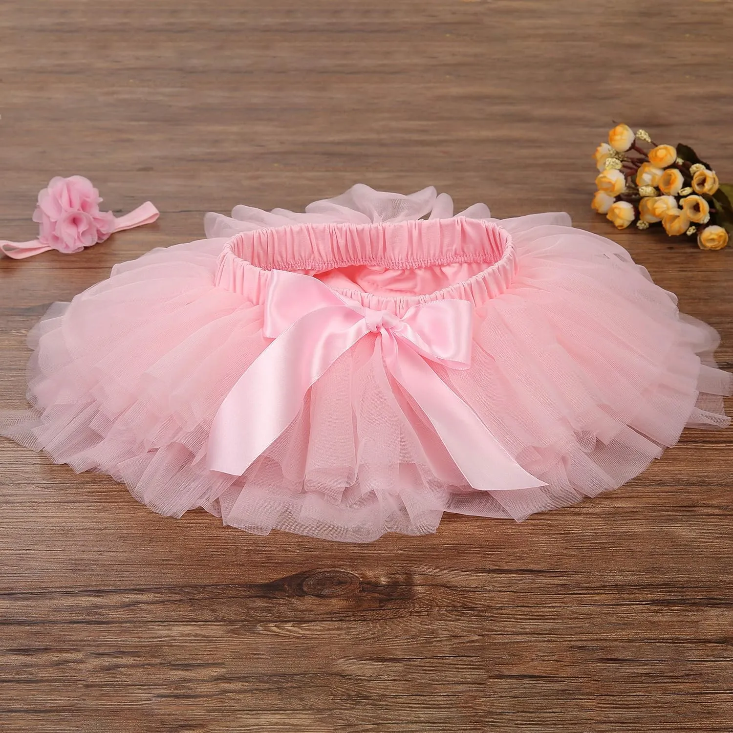 Baby Girls Tutu Skirt Headband Set Toddler Ruffle Tulle Diaper Covers 6-24 Month