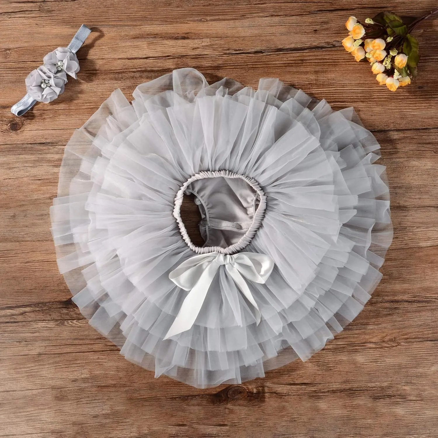 Baby Girls Tutu Skirt Headband Set Toddler Ruffle Tulle Diaper Covers 6-24 Month