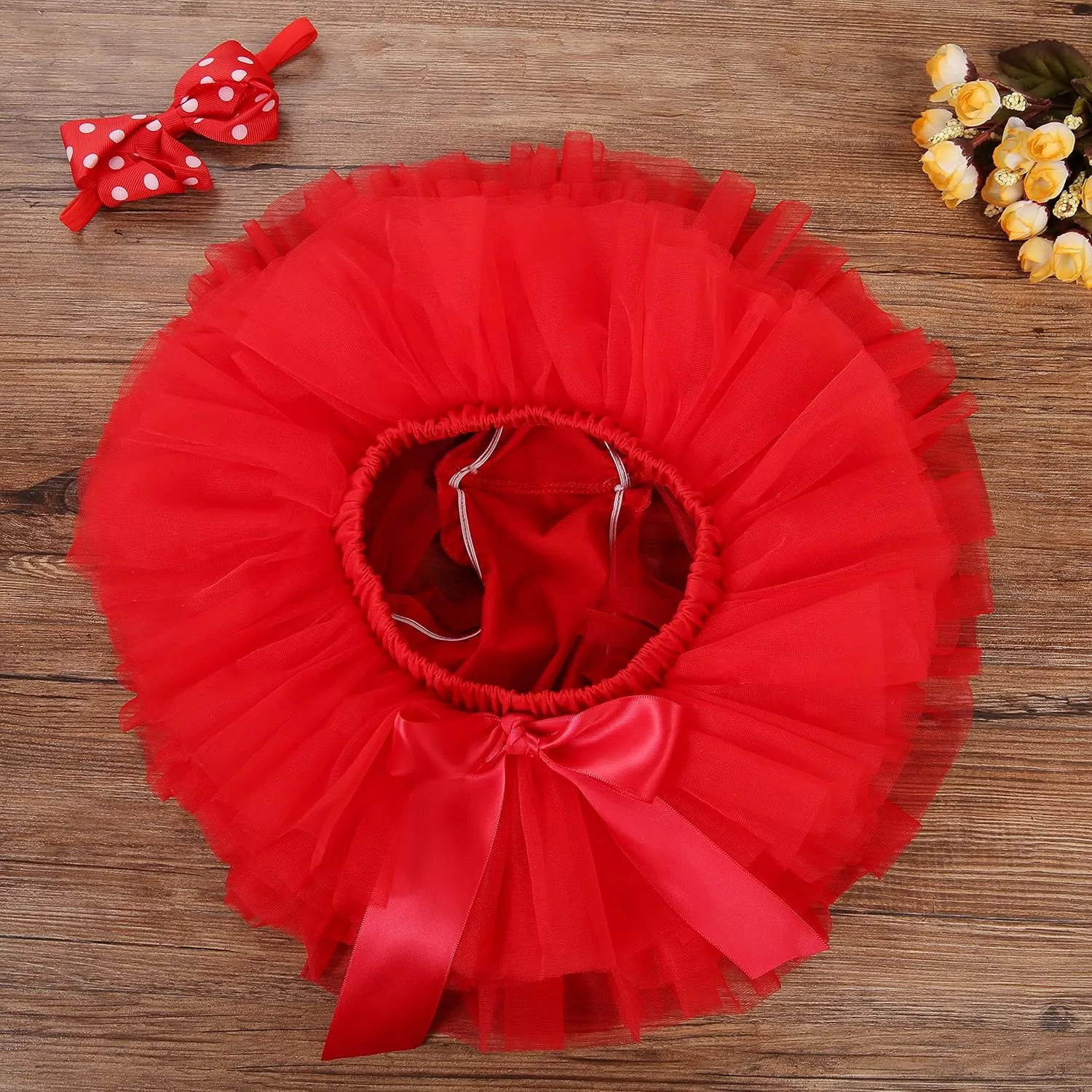 Baby Girls Tutu Skirt Headband Set Toddler Ruffle Tulle Diaper Covers 6-24 Month