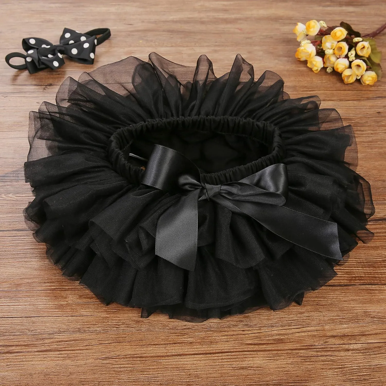 Baby Girls Tutu Skirt Headband Set Toddler Ruffle Tulle Diaper Covers 6-24 Month