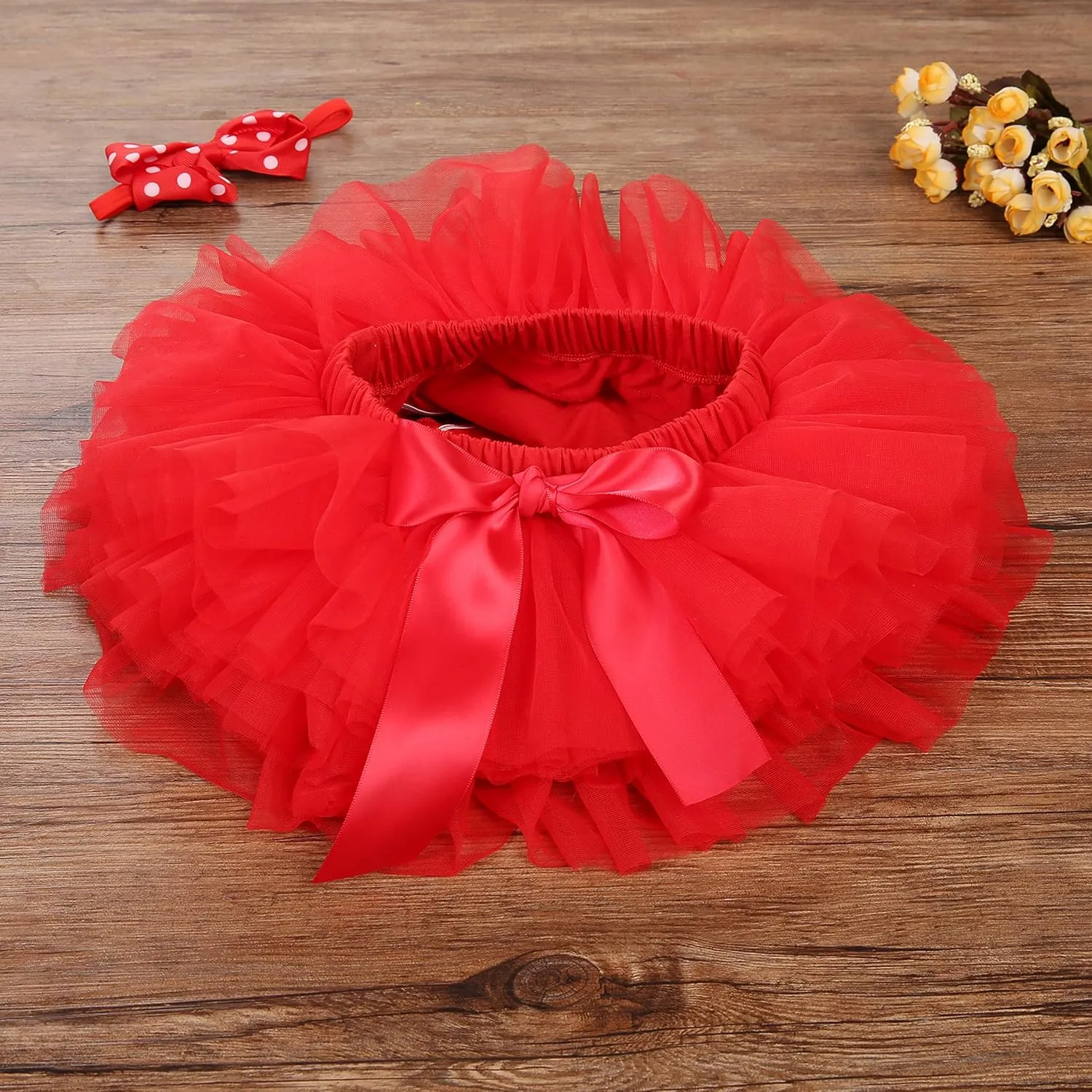 Baby Girls Tutu Skirt Headband Set Toddler Ruffle Tulle Diaper Covers 6-24 Month