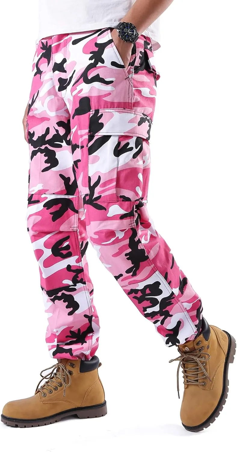 BACKBONE Mens Casual Camouflage Cargo Pants Army Military BDU Pants