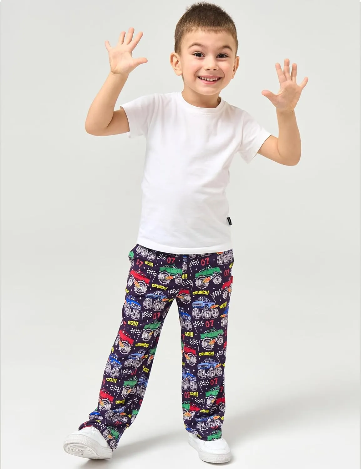 Bamboo Viscose Toddler Boys Wide Leg Pajama Pants Elastic Waist Pajama Bottom with Pockets