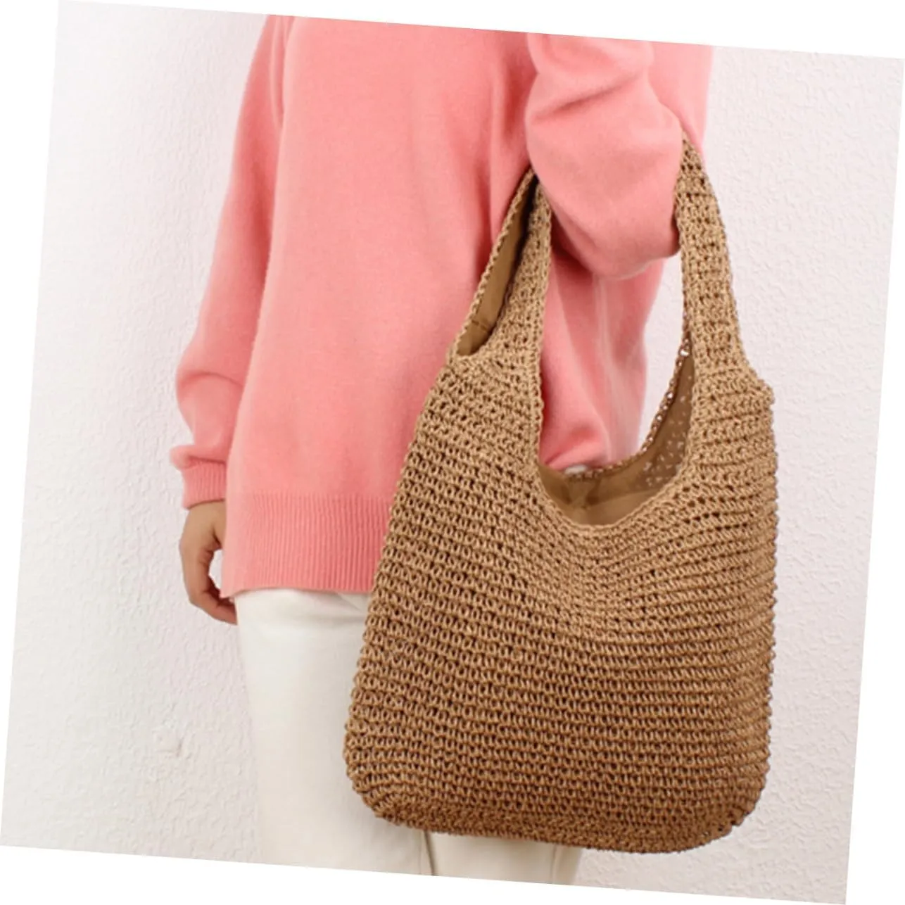 BESTYASH Fashion Weaving Bag Ladies Wallet Trendy Beach Bag Woven Tote Bag Tote Handbags Pouch Beach Bag Woman