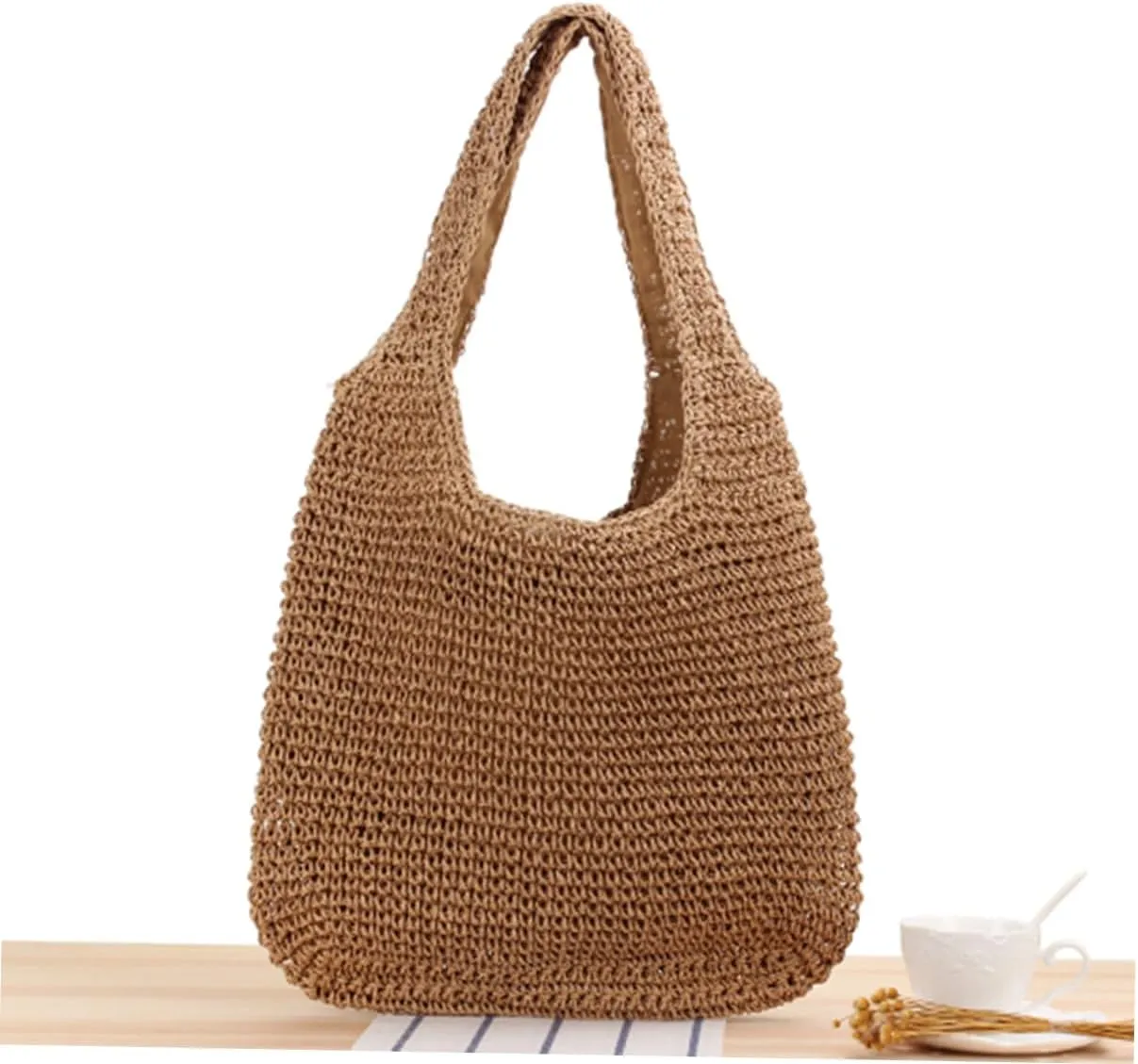 BESTYASH Fashion Weaving Bag Ladies Wallet Trendy Beach Bag Woven Tote Bag Tote Handbags Pouch Beach Bag Woman