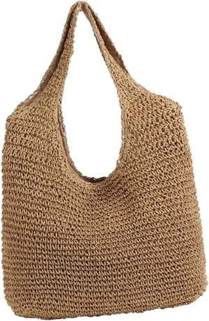 BESTYASH Fashion Weaving Bag Ladies Wallet Trendy Beach Bag Woven Tote Bag Tote Handbags Pouch Beach Bag Woman