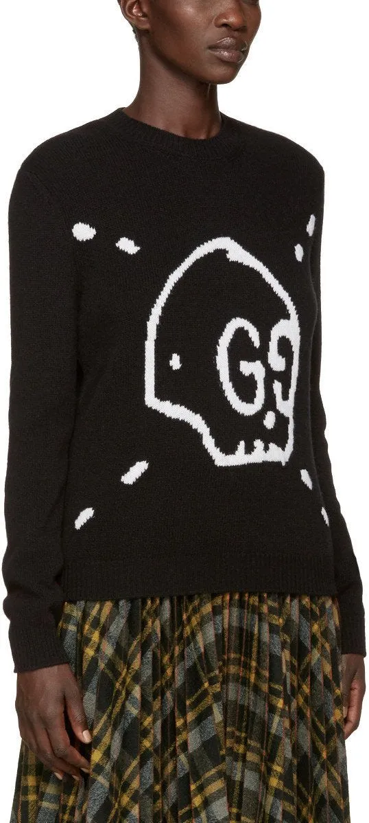 Black GG Ghost Knit Sweater
