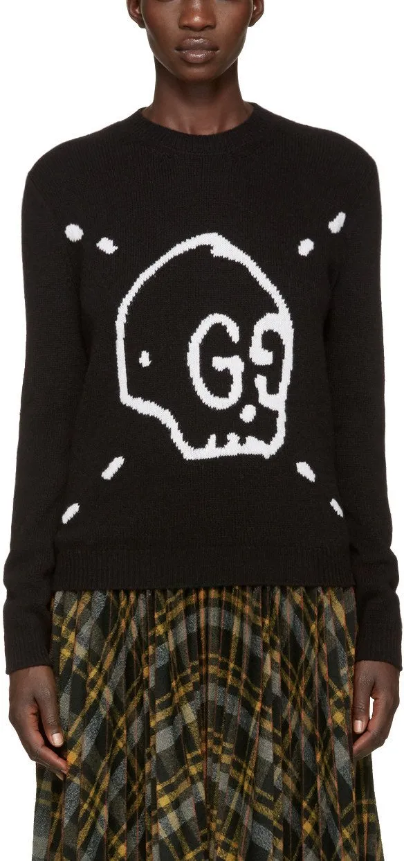 Black GG Ghost Knit Sweater