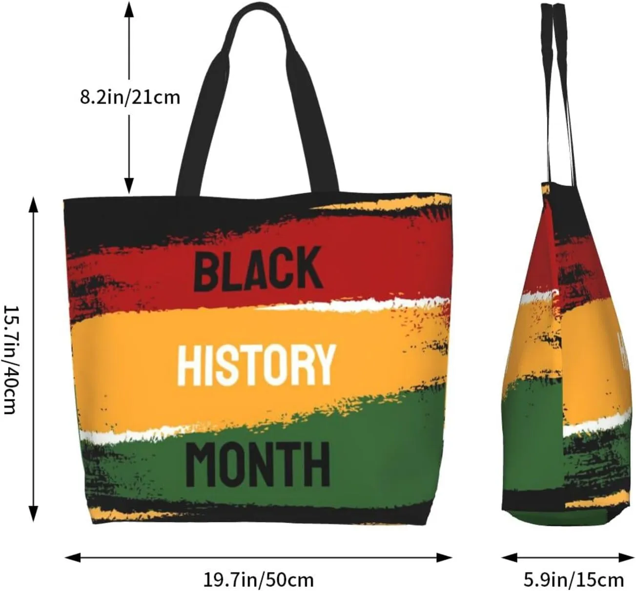 Black History Month Tote Bag for Women Large Casual Should Bag with Inside Pocket Reusable Handbag Shopping Bag
