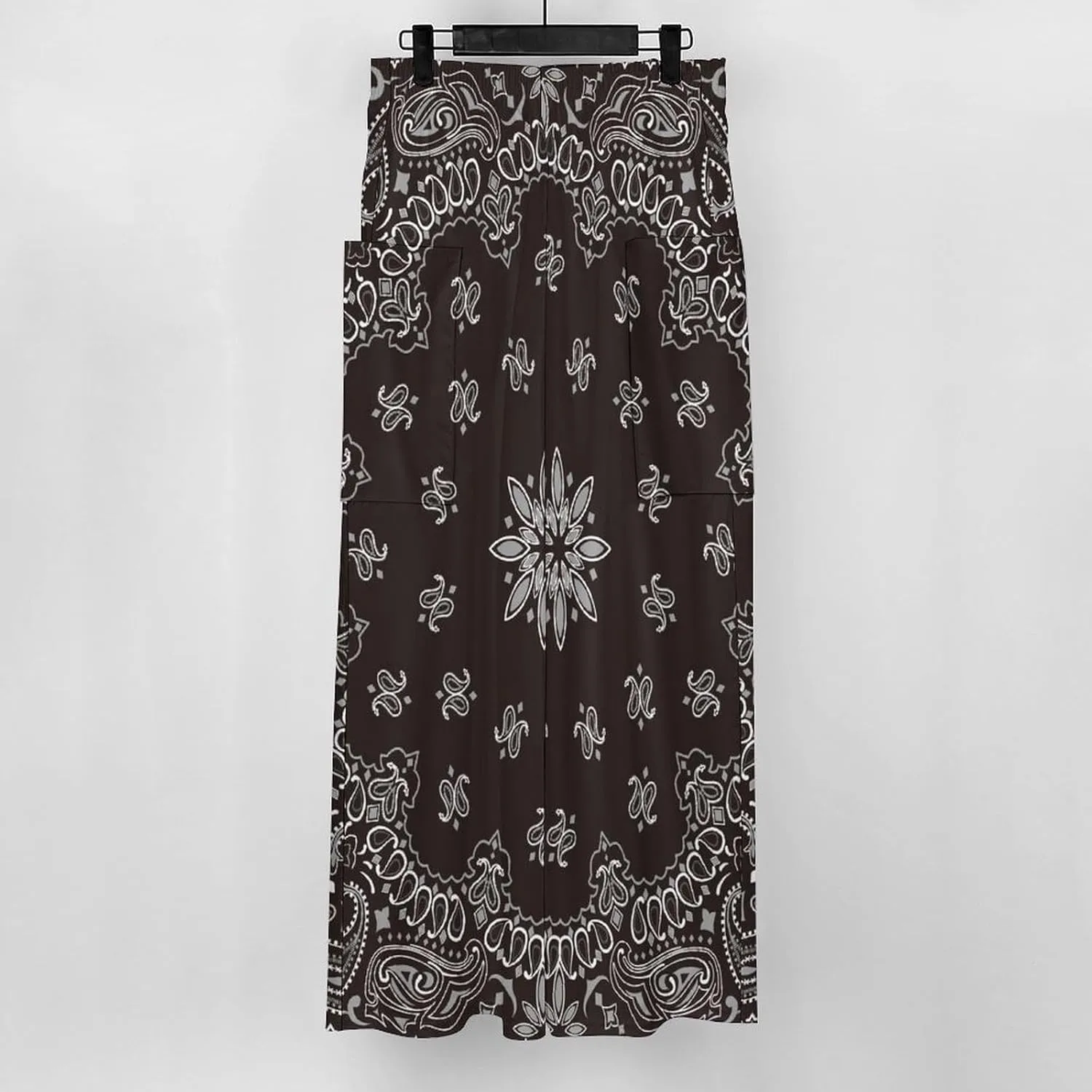Black Paisley Bandana Women's Casual Pants Yoga Loose Wide Legs Trousers with Pockets High Waist
