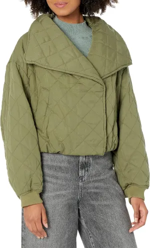 [BLANKNYC] Womens Cropped Tencel Quilted Jacket