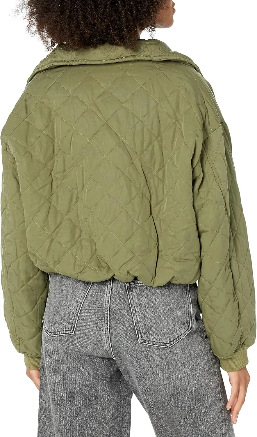 [BLANKNYC] Womens Cropped Tencel Quilted Jacket