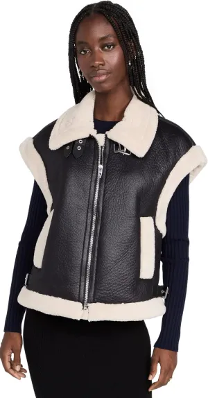 [BLANKNYC] Womens Vegan Leather and Sherpa Vest