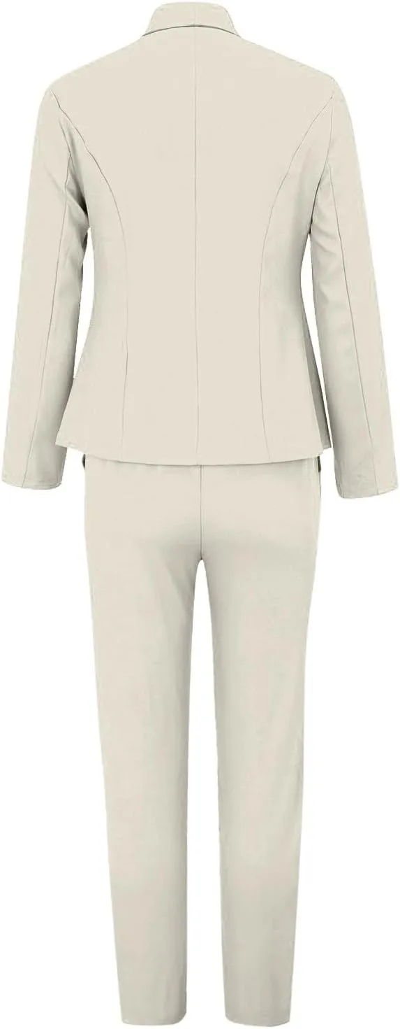 Blazer Sets Women 2 Piece Outfits Business Casual Outfits 2024 Dressy Casual Pant Suits Plus Size Wide Pants Suit