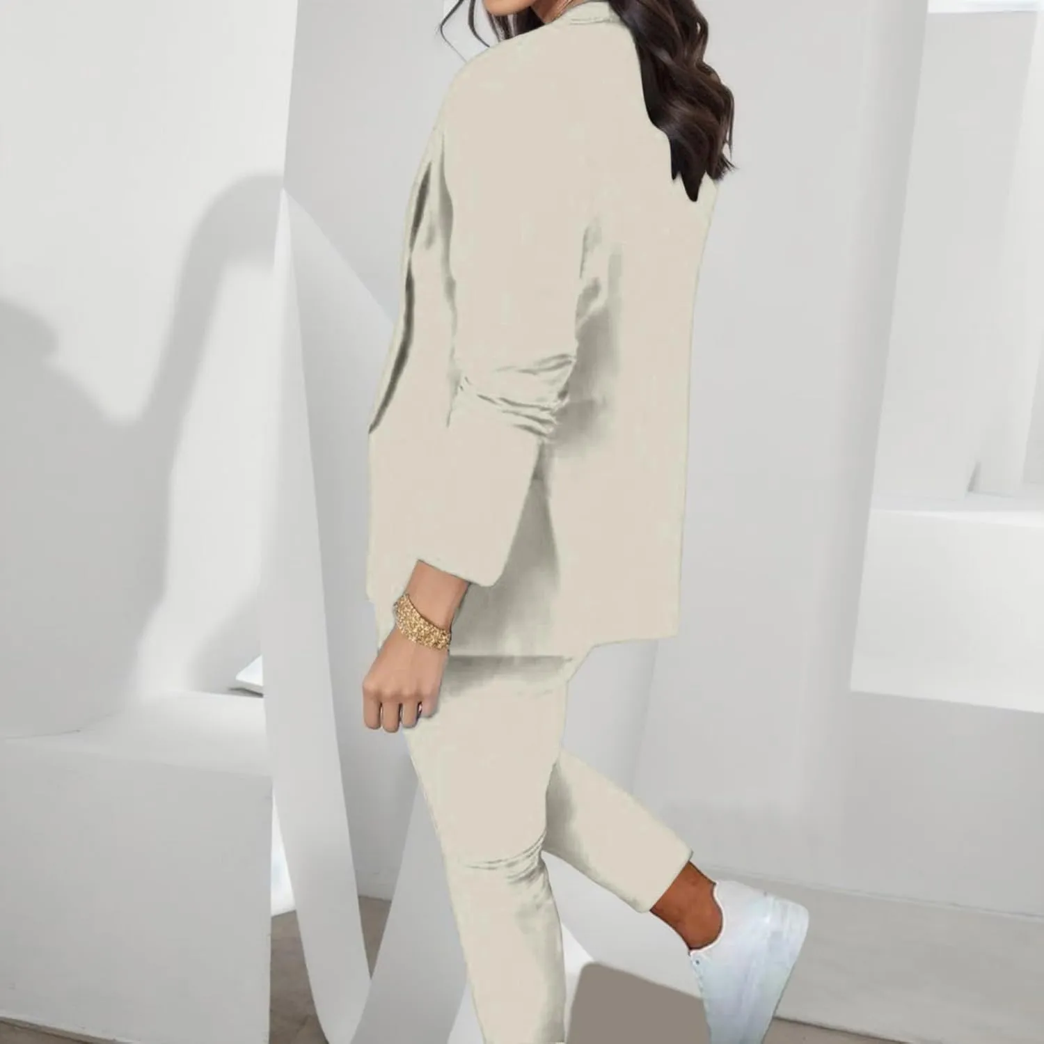 Blazer Sets Women 2 Piece Outfits Business Casual Outfits 2024 Dressy Casual Pant Suits Plus Size Wide Pants Suit