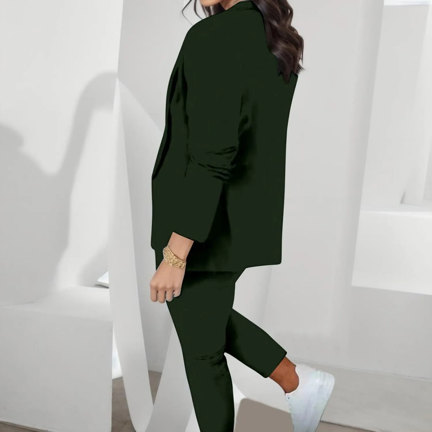 Blazer Sets Women 2 Piece Outfits Business Casual Outfits 2024 Dressy Casual Pant Suits Plus Size Wide Pants Suit