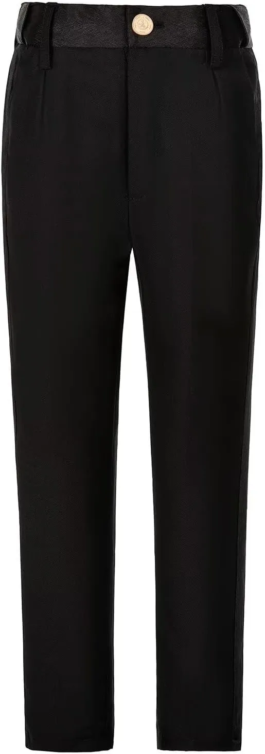 Boys Dress Pants Flat Front School Uniform Pants for Boys Toddler Kids Formal Boys Suit Pants