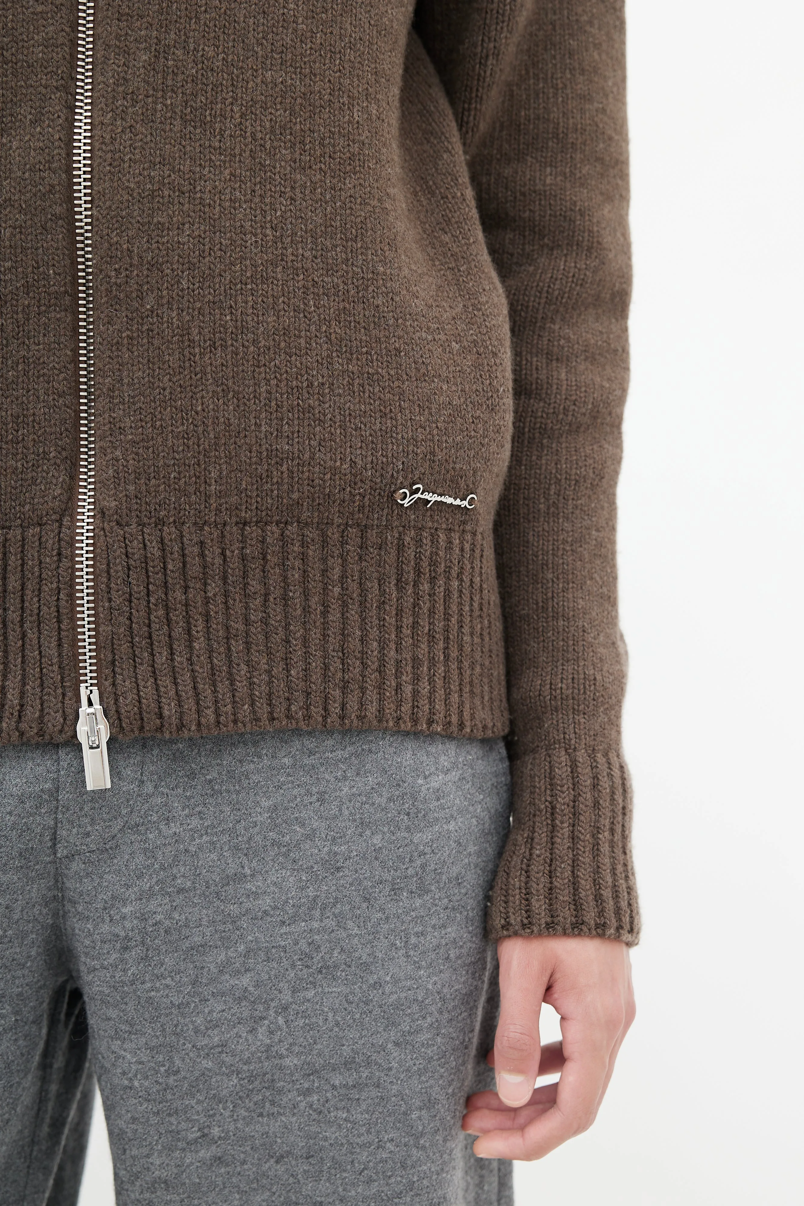 Brown Wool Knit Sweater