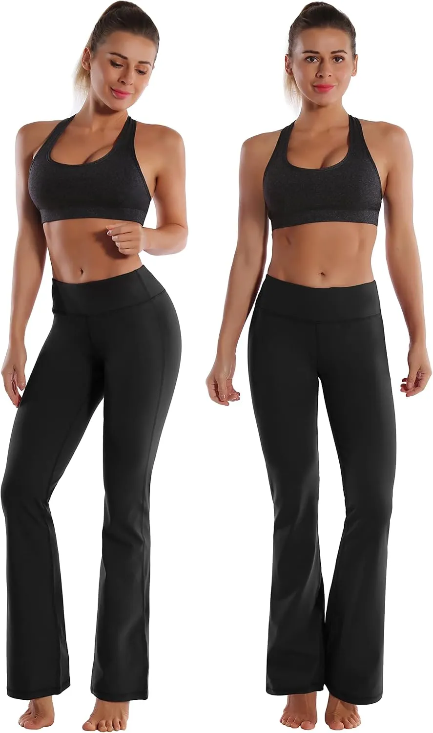 BUBBLELIME 29"/31"/33"/35" 3 Styles Women's Bootcut Yoga Pants Basic/Back Pockets High Waist Workout Tummy Control Flare