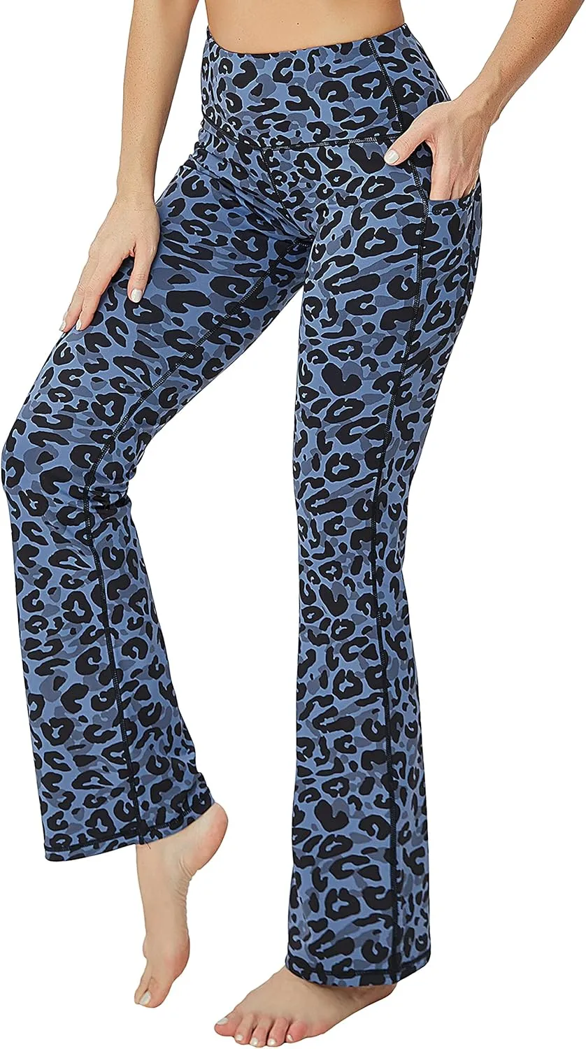 BUBBLELIME 29"/31"/33"/35"/37" Women Bootleg/Wide Legs High Waist Yoga Pants Tummy Control Bootcut Workout Flared Out Pockets