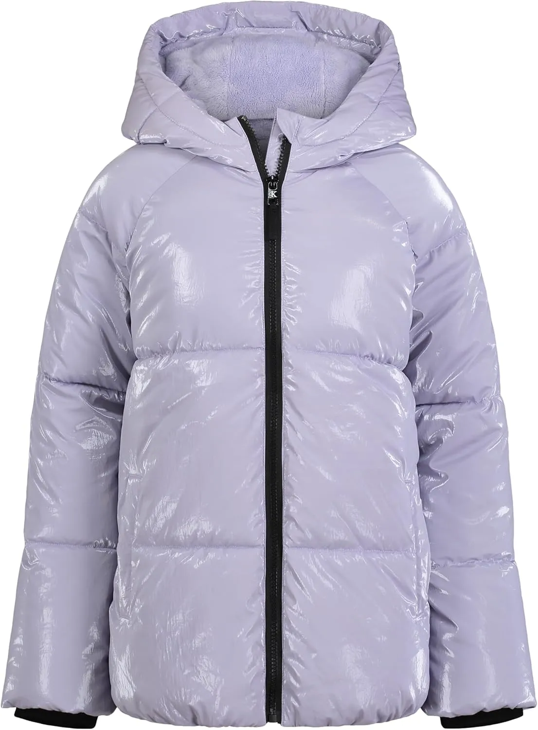 Calvin Klein Girls' Short Length Hooded Winter Puffer Jacket with Fleece Lining