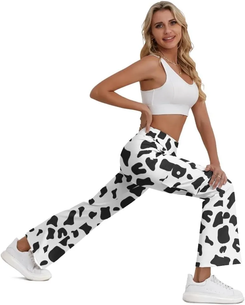 Cargo Flare Leggings for Women with 4 Pockets High Waist Yoga Casual Pants Workout Bootcut Yoga Cargo Pants