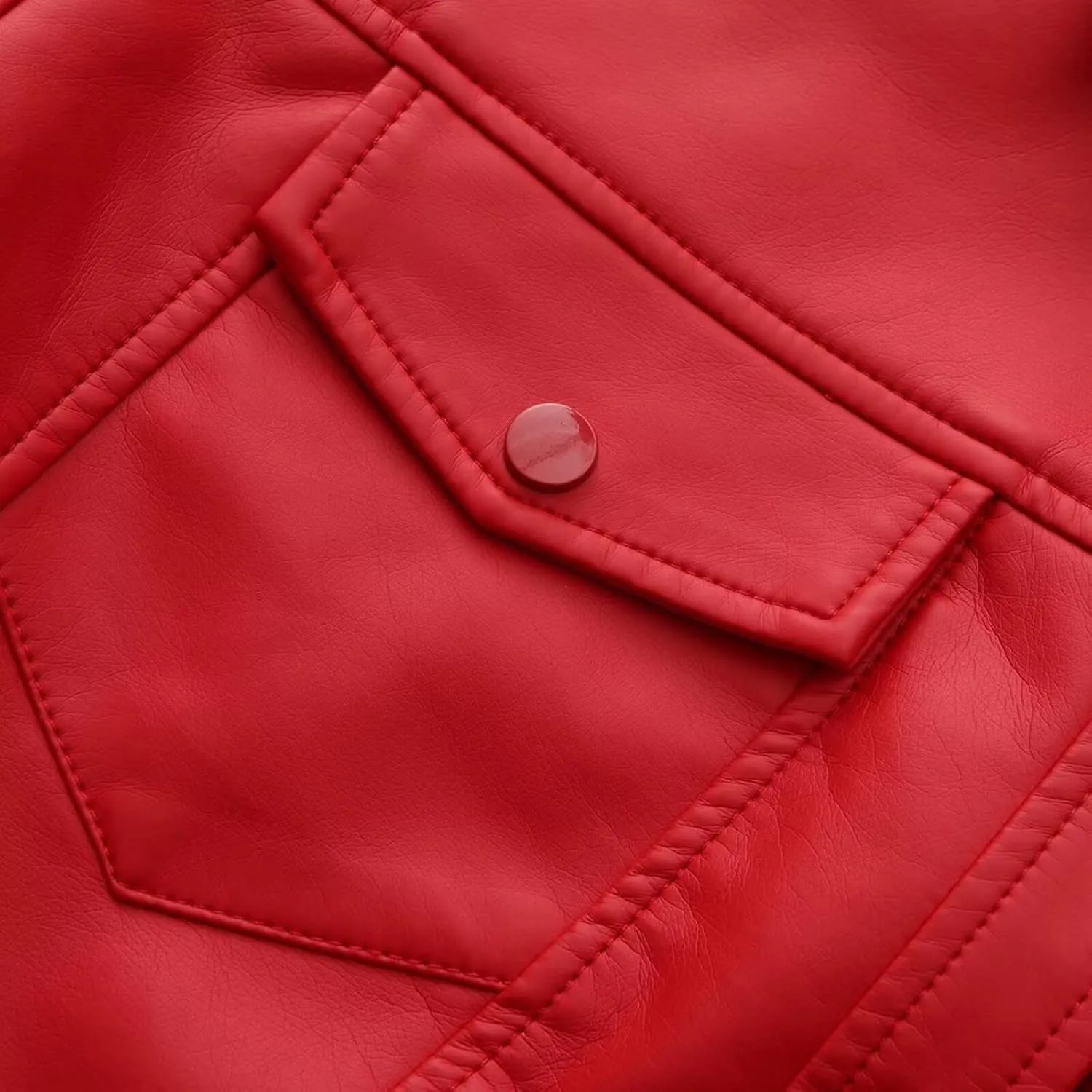 CHIGUO Women Faux Leather Cropped Jacket Trendy Moto Biker Short Jacket Fashion PU Coat Party Jacket
