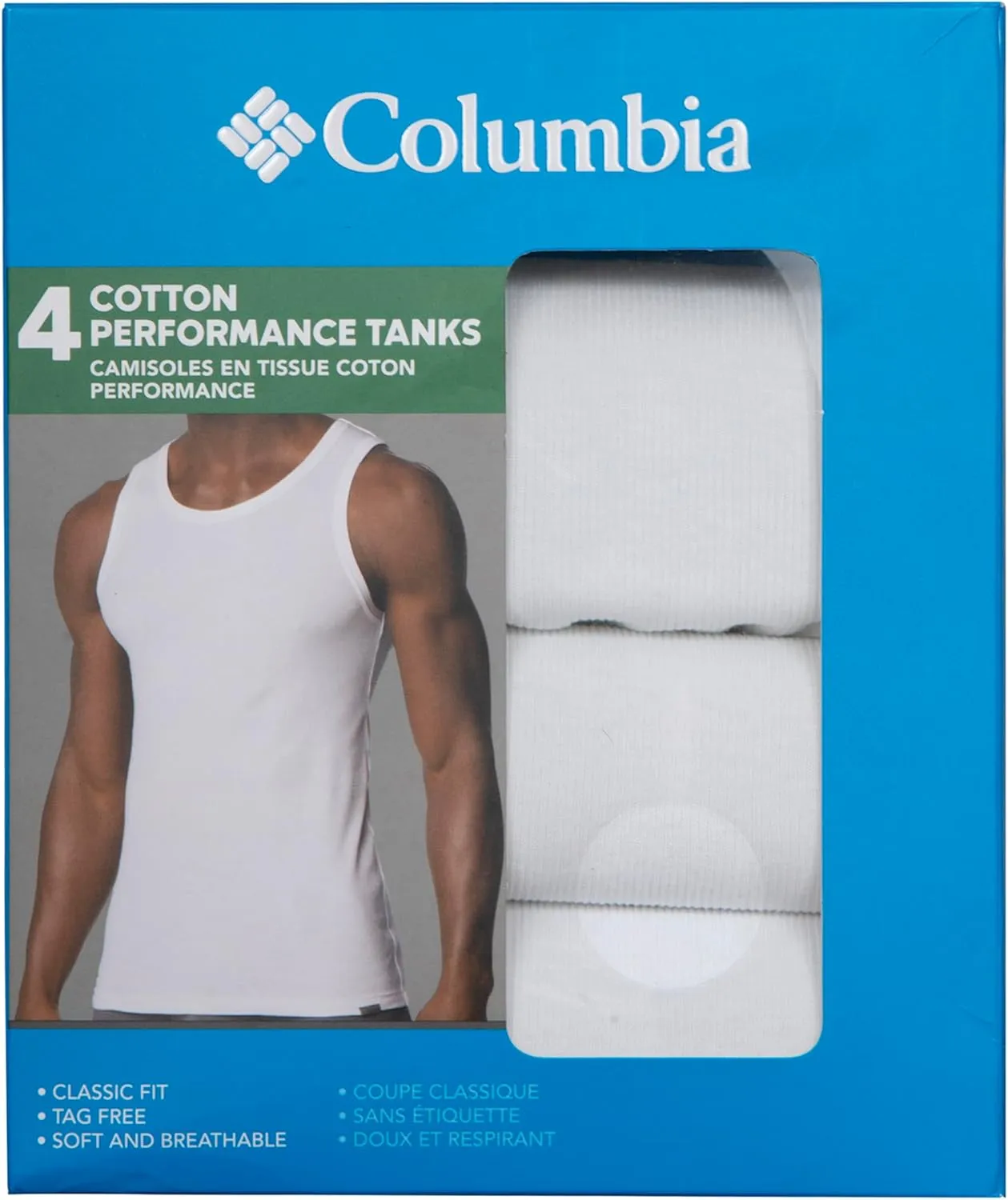 Columbia Men's Tank Undershirt 4 Pack