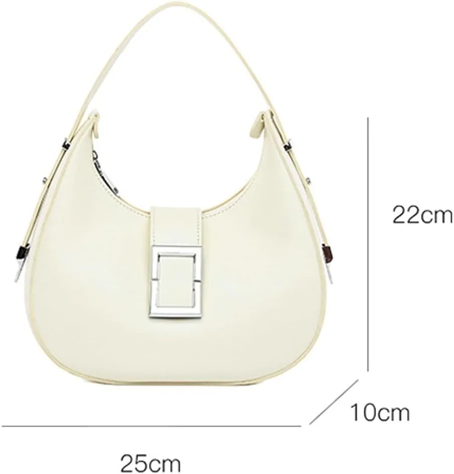Crescent Shoulder Bag for Women Small Trendy Tote Purse Vegan Leather Clutch Handbag Satchel Adjustable Strap