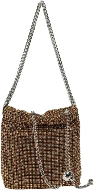 Crystal Rhinestone Purse for Women Sparkly Clutch Handbag Crossbody Shoulder Bag for Evening Wedding Party