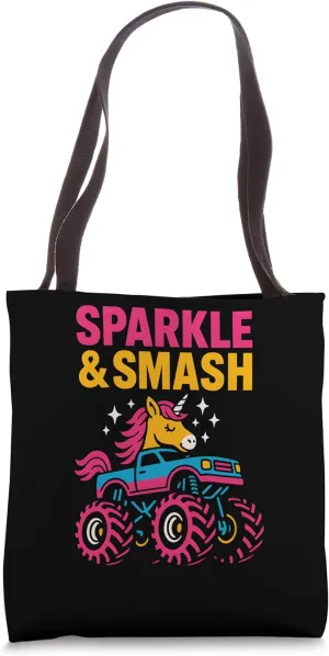 Cute Unicorn Monster Truck Sparkle & Smash Girls Cute Tote Bag