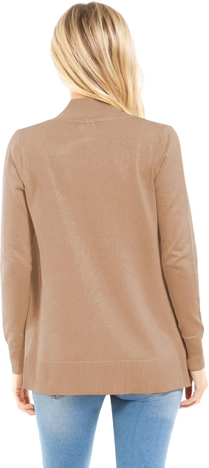 Design by Olivia Women's Open Front Long Sleeve Classic Knit Cardigan