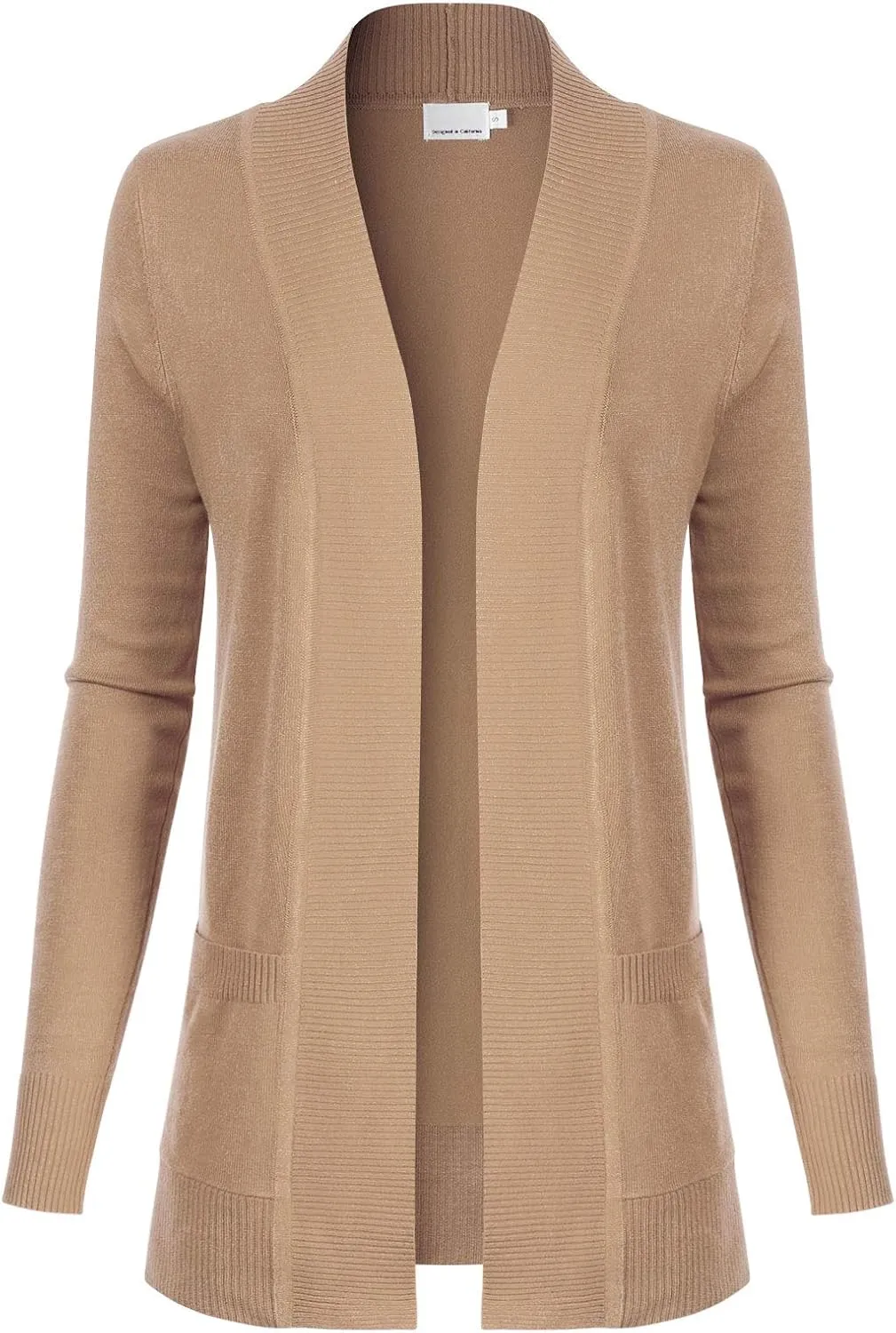 Design by Olivia Women's Open Front Long Sleeve Classic Knit Cardigan