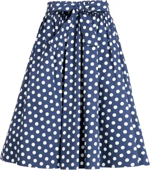 FASHIONOMICS Womens Print Flare Pleated Midi Elastic Waist A-line Skirt