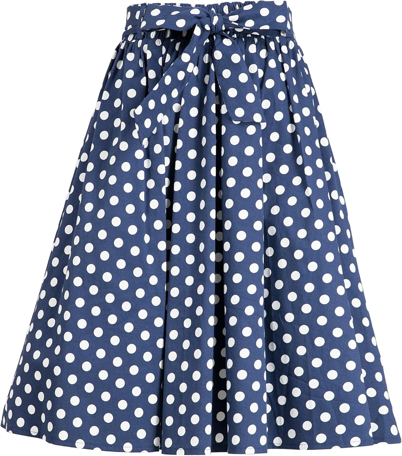 FASHIONOMICS Womens Print Flare Pleated Midi Elastic Waist A-line Skirt