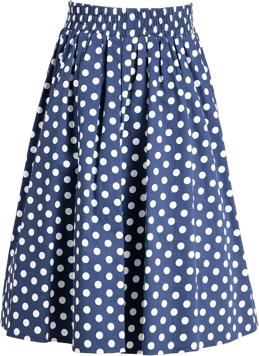 FASHIONOMICS Womens Print Flare Pleated Midi Elastic Waist A-line Skirt
