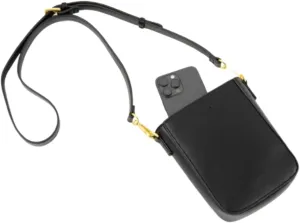 FAWN DESIGN The Essential Crossbody Phone Bag, Faux Leather Phone Crossbody Bag 2 Detachable Adjustable Messenger Straps