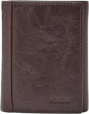 Fossil Men's Neel Leather Trifold with ID Window Wallet, Brown, (Model: ML3869200)