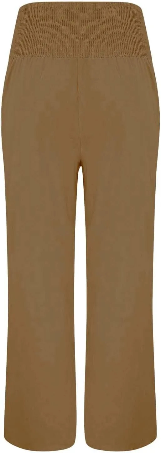 FZVYD Tummy Control Women High Waist Lounge Pants Casual Wide Leg Boho Trouser 2025 Summer Drawstring Sweatpants with Pocket