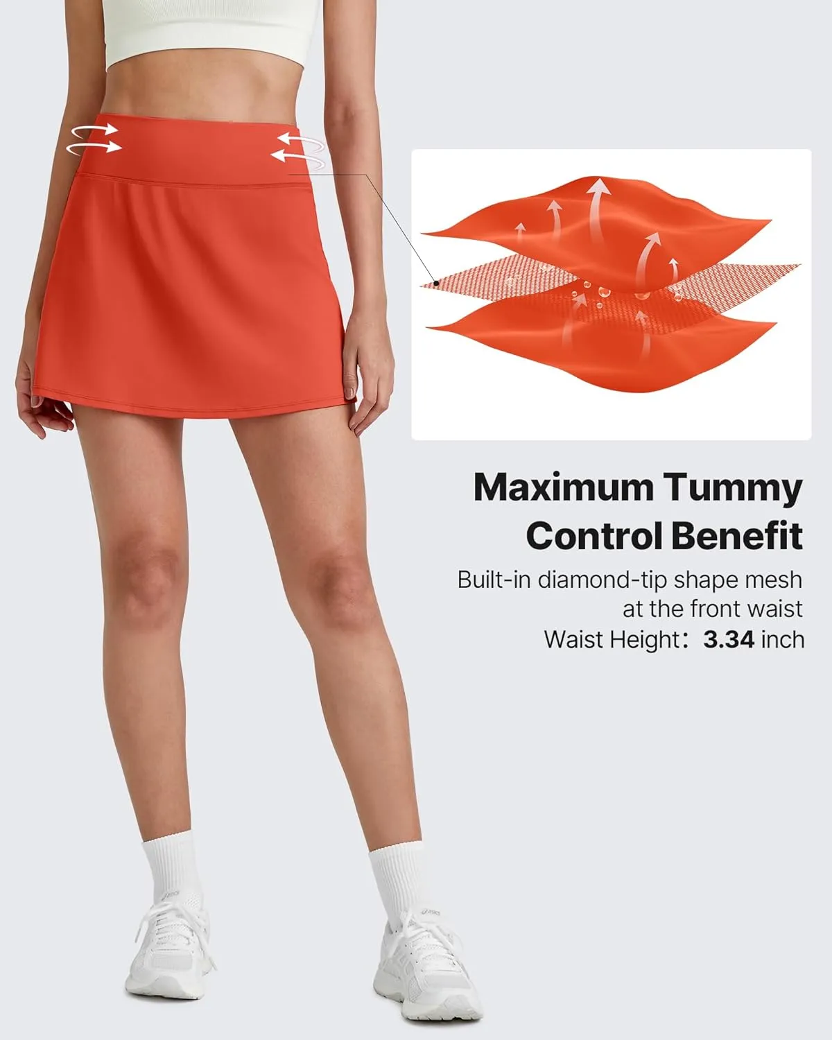 G4Free Barefeel 15" Tennis Skirts for Women High Waisted A Line Casual Athletic Golf Skorts Inner Shorts with 2 Pockets
